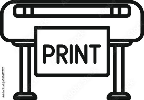 Service plotter icon outline vector. Digital print. Industry paint