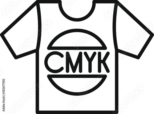 Cmyk tshirt print icon outline vector. Digital printer. Ink machine