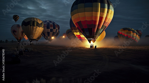 hot air balloon created with Generative AI technology