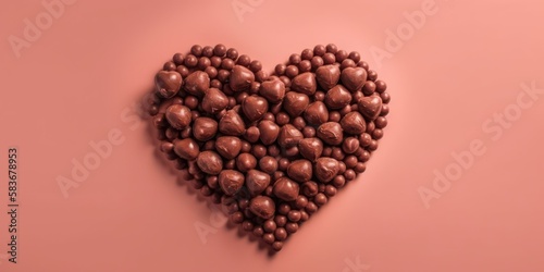 Chocolate heart: a sweet and romantic gift for Valentine's Day and Mother's Day, Generative AI