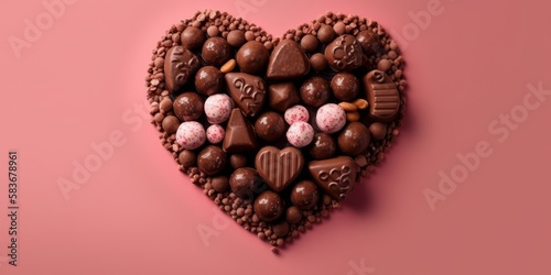 Chocolate heart: a sweet and romantic gift for Valentine's Day and Mother's Day, Generative AI