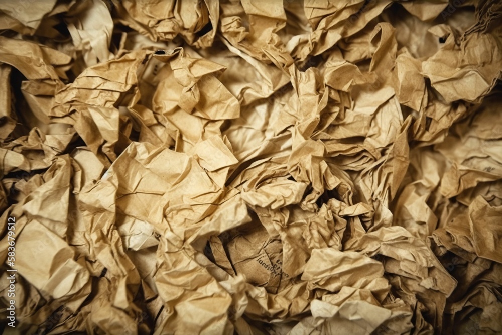 Crumpled sheet of paper, wadded texture Generative AI Crumpled sheet of paper, wadded texture Generative AI