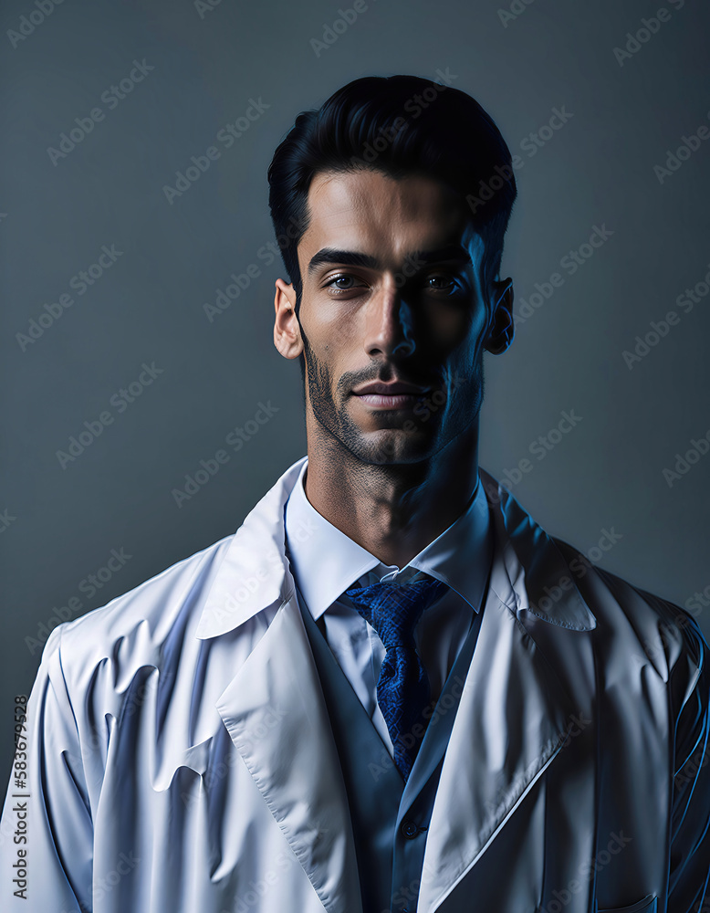 Doctor wearing a lab coat and stethoscope, with a calm, professional expression.Concept health day. IA Generated. Concept health day. IA Generated Doctor wearing a lab coat and stethoscope, with a calm, professional expression.Concept health day. IA Generated. Concept health day. IA Generated