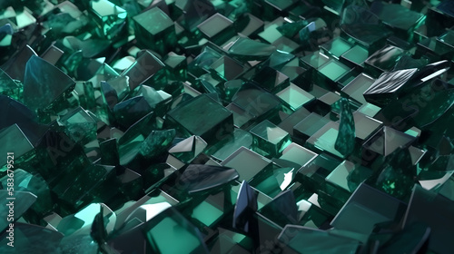 green glass fragments abstract background (ai generated)
