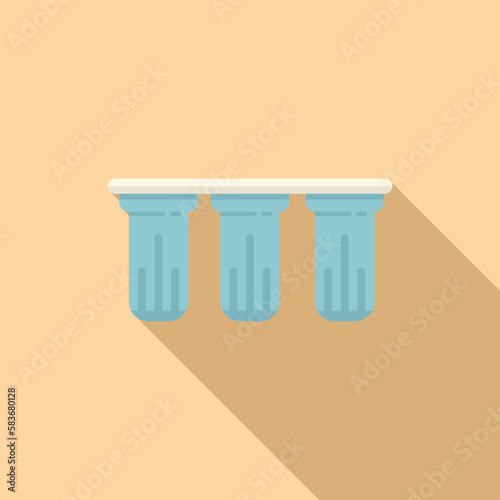 System purification icon flat vector. Water filter. Liquid container