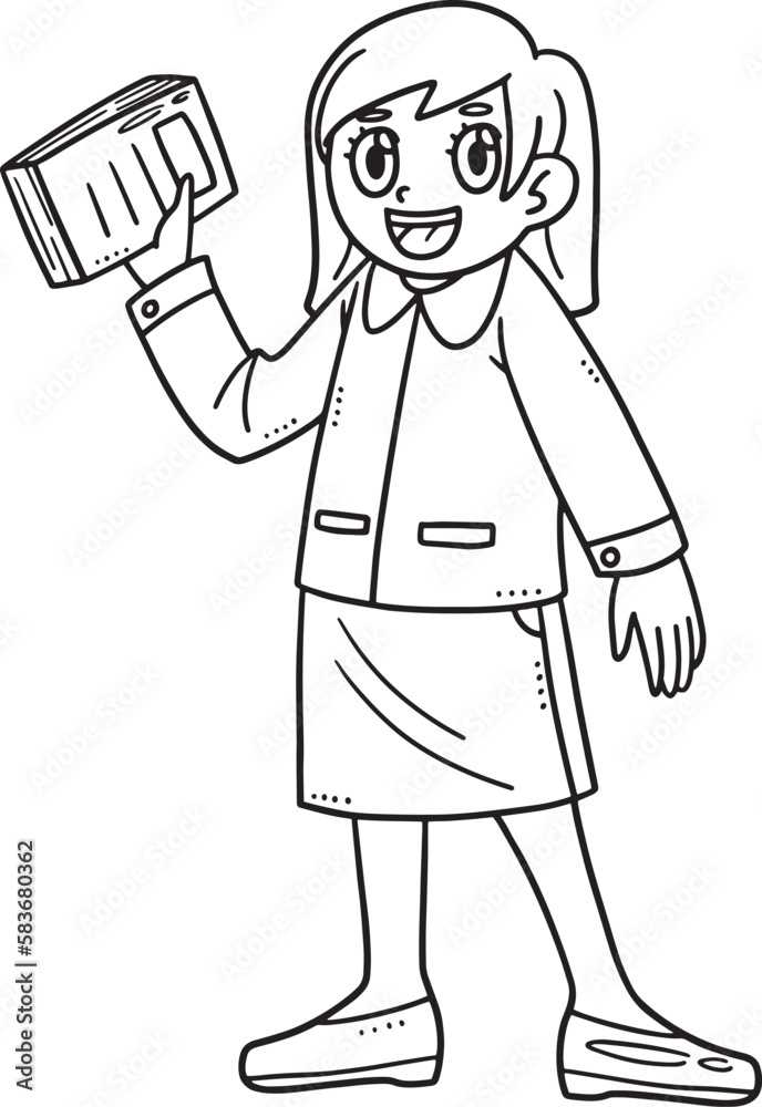 Back To School Teacher Holding Books Isolated Back To School Teacher Holding Books Isolated