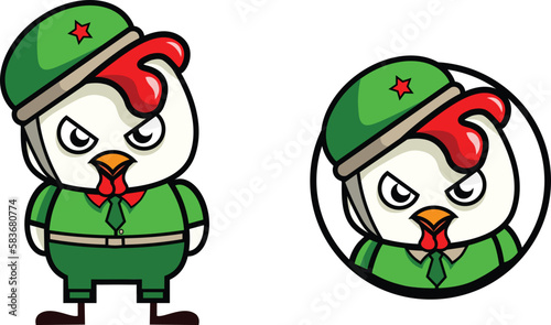 Angry Chicken In Uniform 