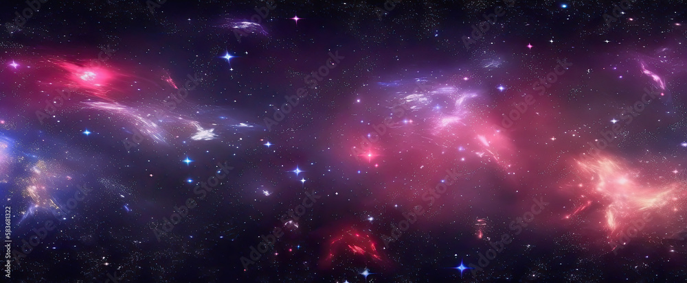 midjourney generative ai illustration of a purple space sky with nebula ...