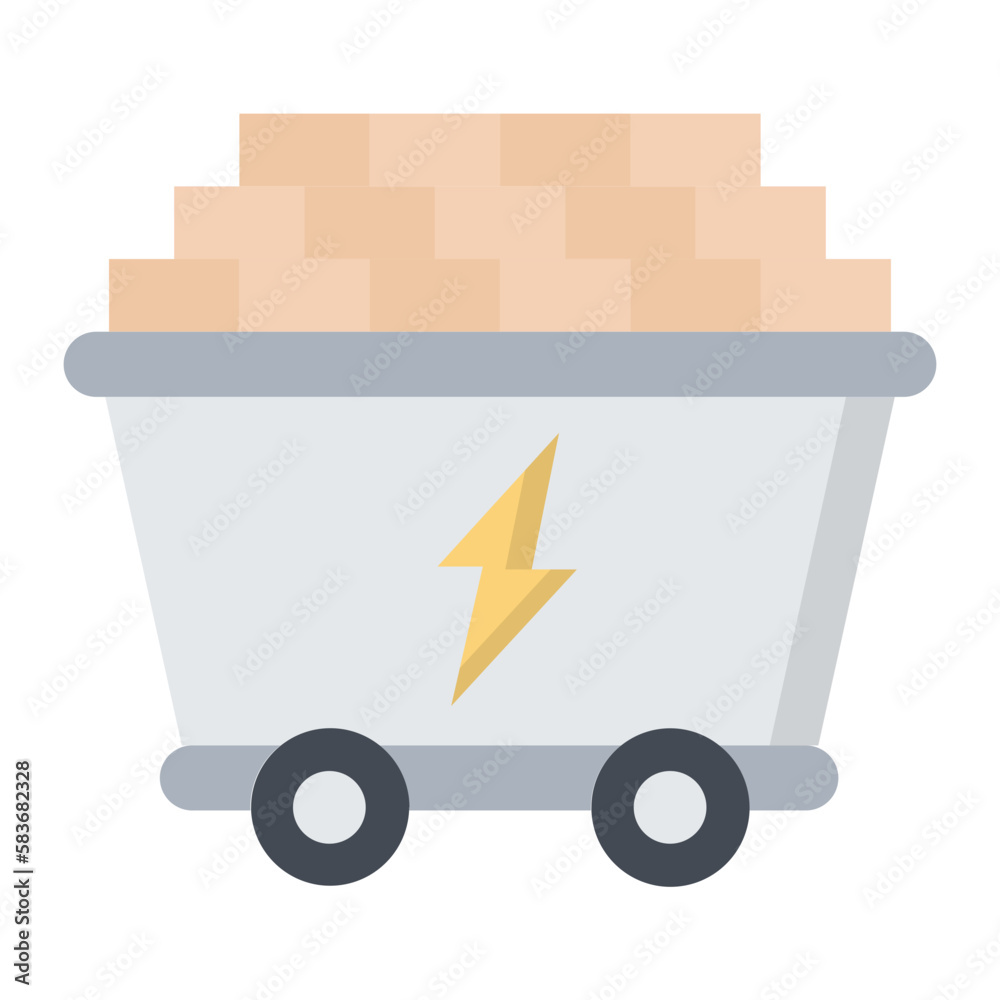 Coal Wagon Flat Icon Coal Wagon Flat Icon