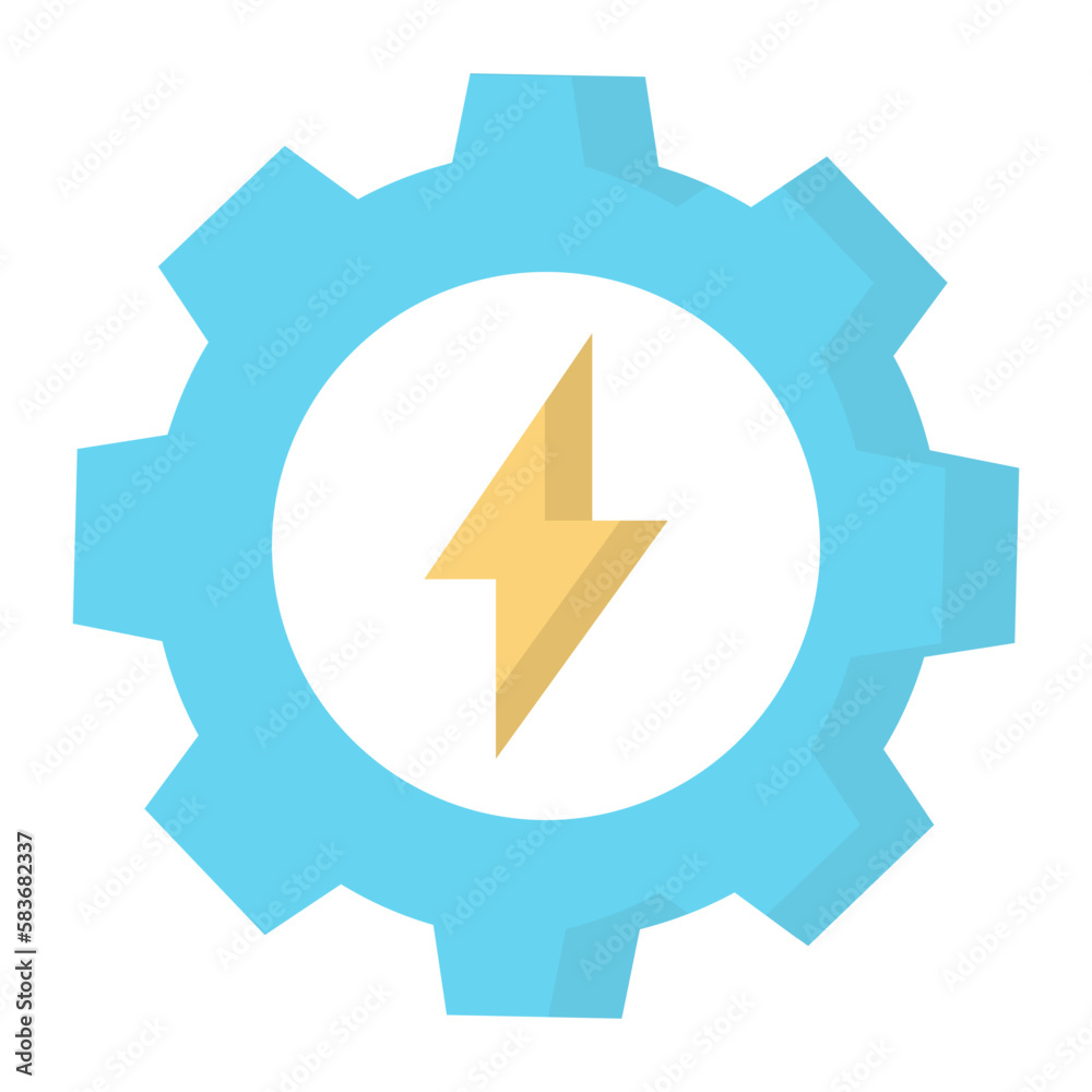 Gear Energy Flat Icon
