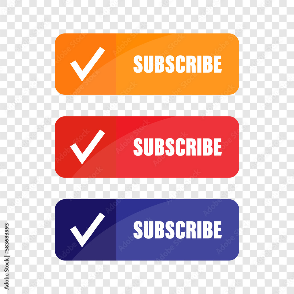 Subscribe button. Subscribe to follow the blog. Vector