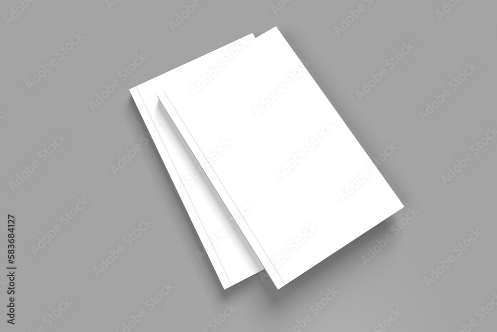 2 softcover book mockups are standing on a gray background, designed with 3D render visual effects that are indistinguishable from reality. A mockup, with flashy white covers resembling a real book. 2 softcover book mockups are standing on a gray background, designed with 3D render visual effects that are indistinguishable from reality. A mockup, with flashy white covers resembling a real book.