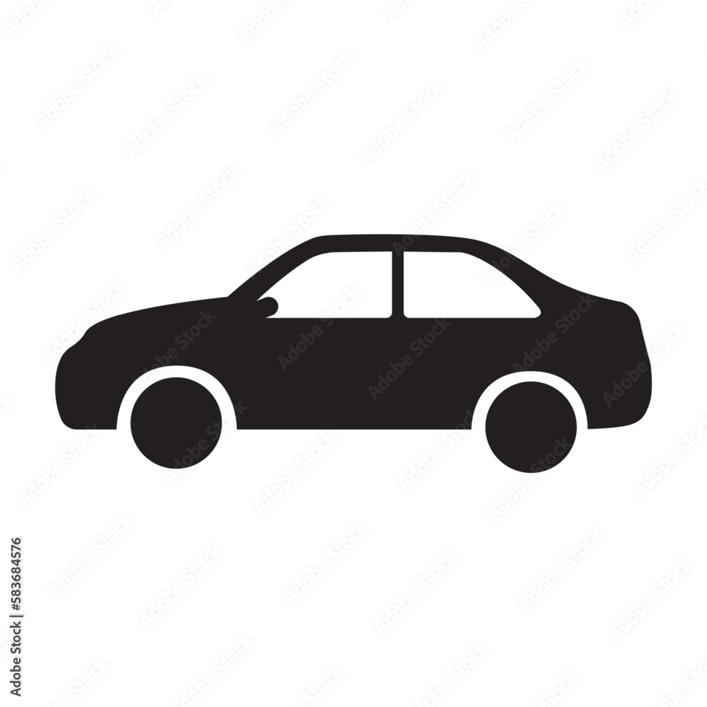 Car icon silhouette in modern style. Silhouette style illustration Abstract vector design