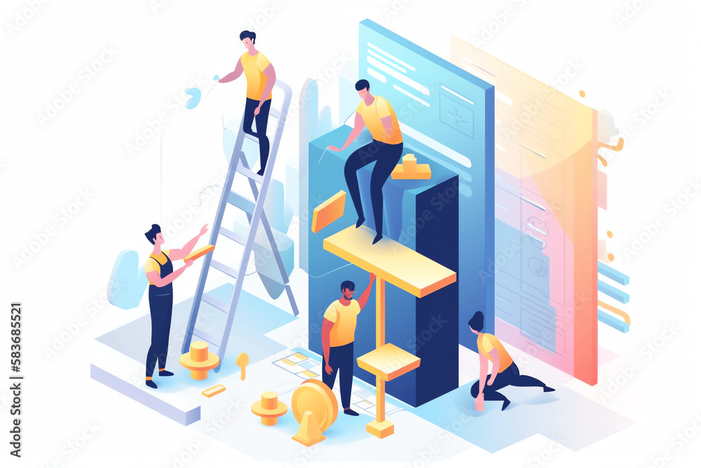 Tiny workers building a website Tiny workers building a website