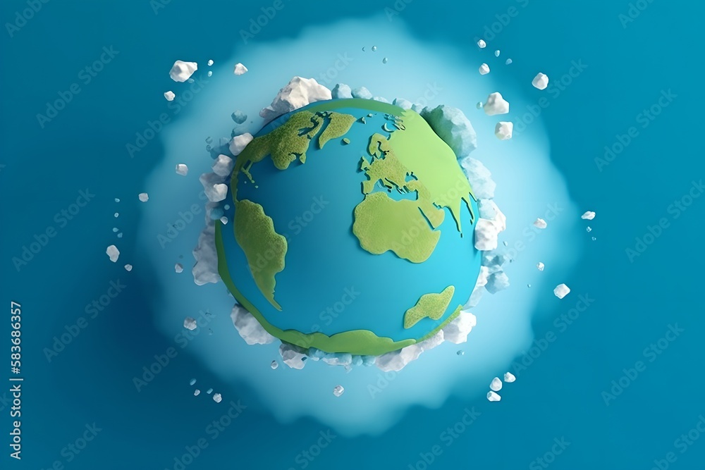 Planet Earth 3D illustration, World Earth Day background, generative ai illustration Planet Earth 3D illustration, World Earth Day background, generative ai illustration