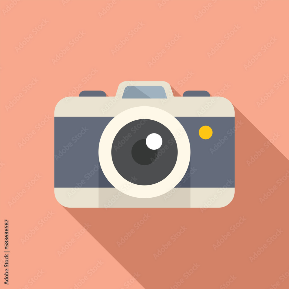 Hike camera icon flat vector. Travel equipment. Trip vacation Hike camera icon flat vector. Travel equipment. Trip vacation