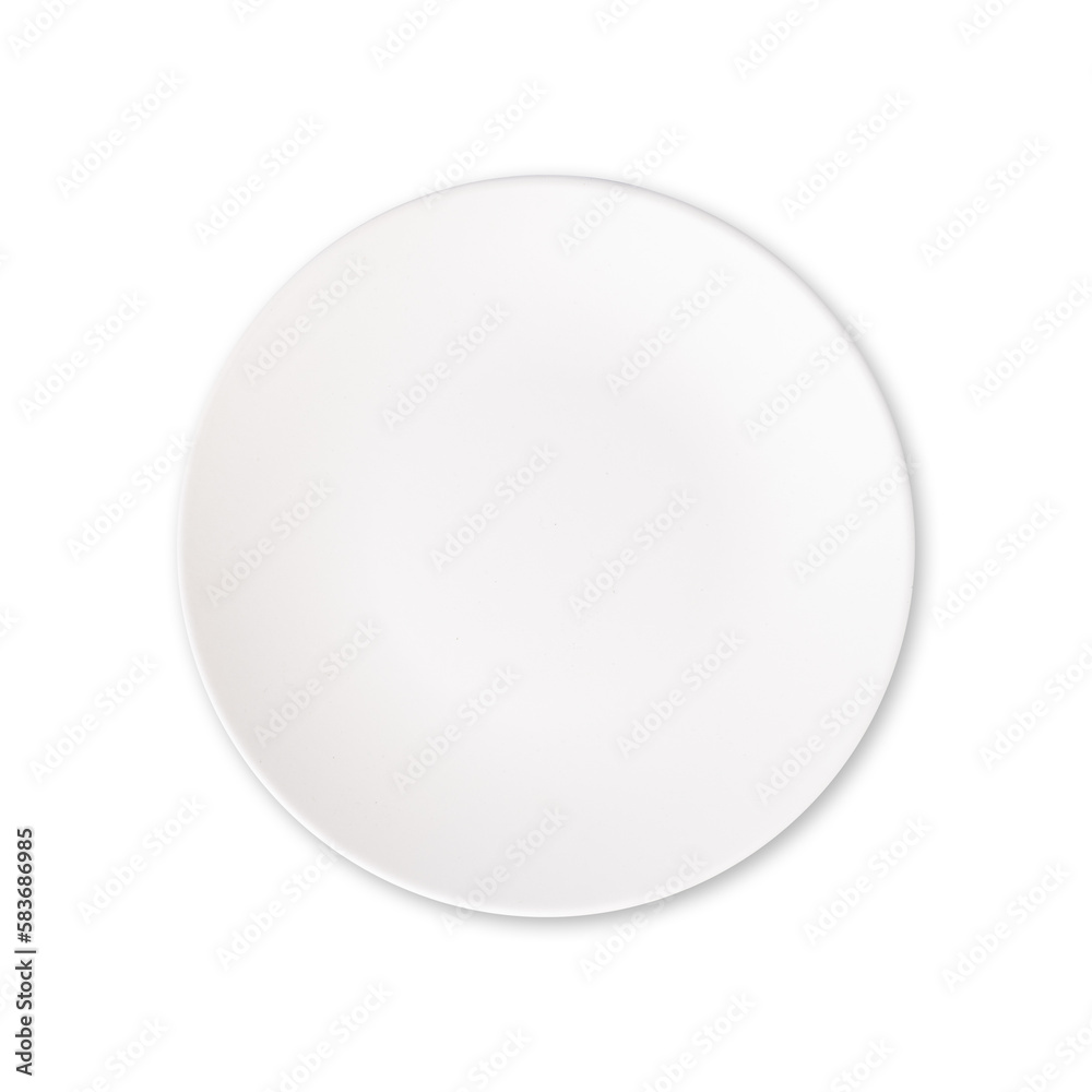 White ceramic plate isolated over white background