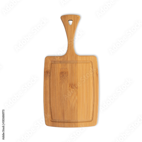 Wooden cutting board isolated over white background
