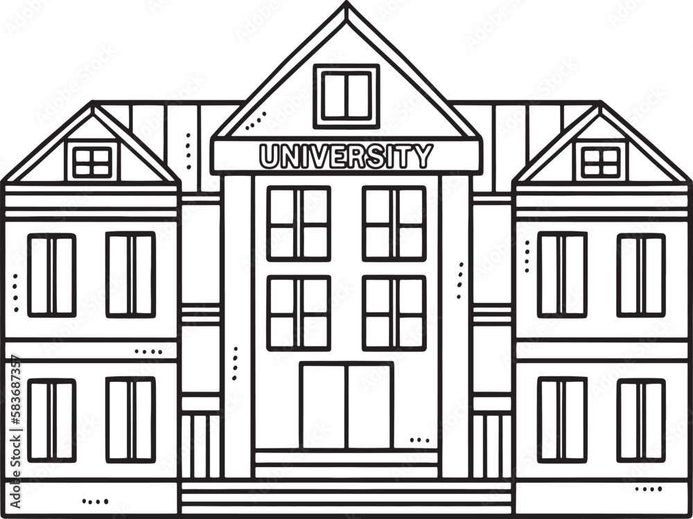Graduation University Building Isolated Coloring Graduation University Building Isolated Coloring