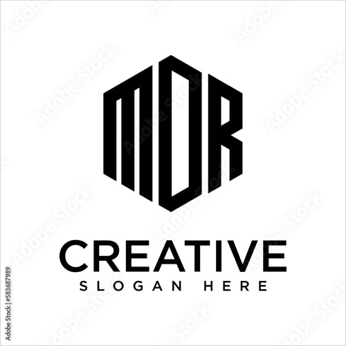 MOR letter logo design on White background Template