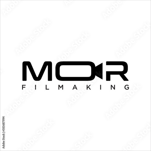 MOR letter logo design on White background Template