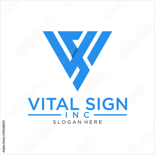 Initial letter VSI triangle monogram clean modern simple logo photo