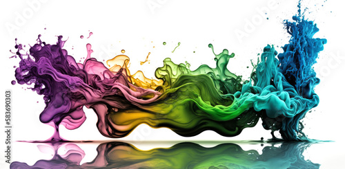 Colourful ink in water. abstract background. Generative ai