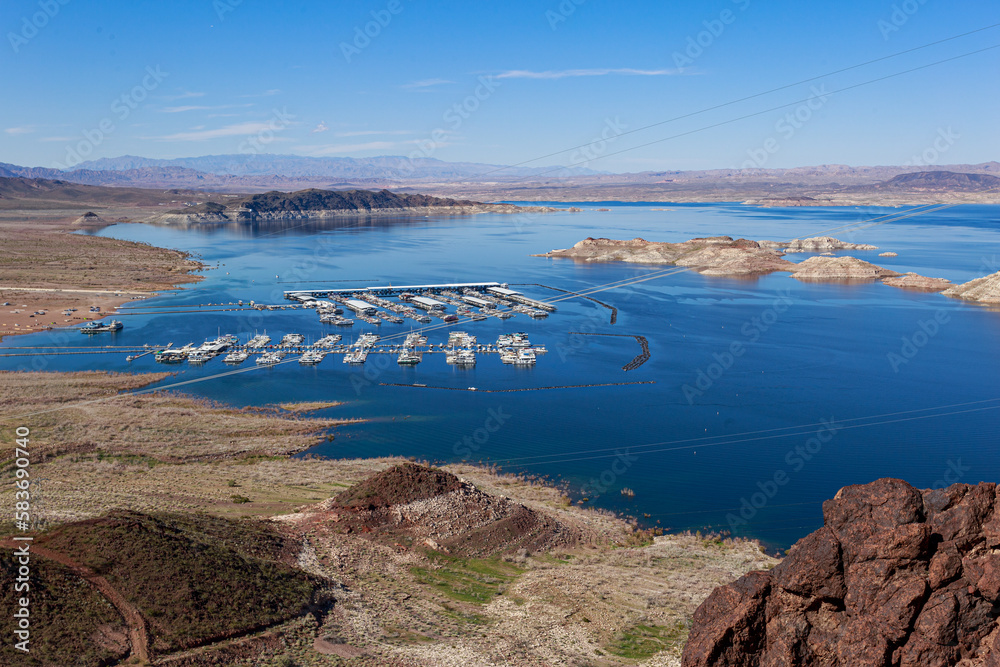 Overlooking Lake Mead and Big Boulder and Little Boulder Islands. Overlooking Lake Mead and Big Boulder and Little Boulder Islands.
