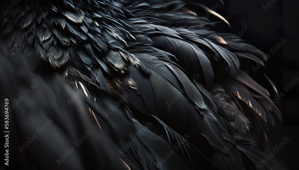 Black color feathers bird background colored plumage. Close up photo of ...