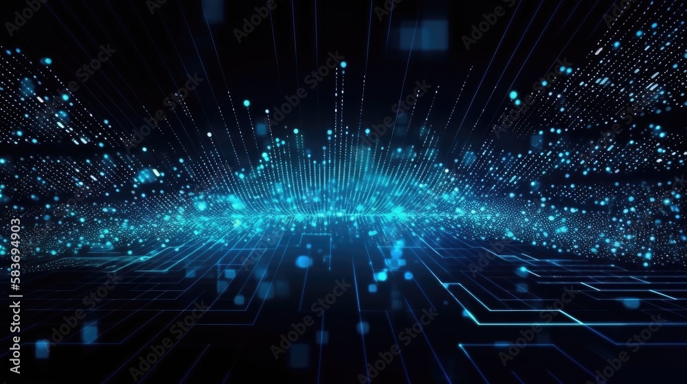 Obraz premium Futuristic Data Network Technology - Generative AI