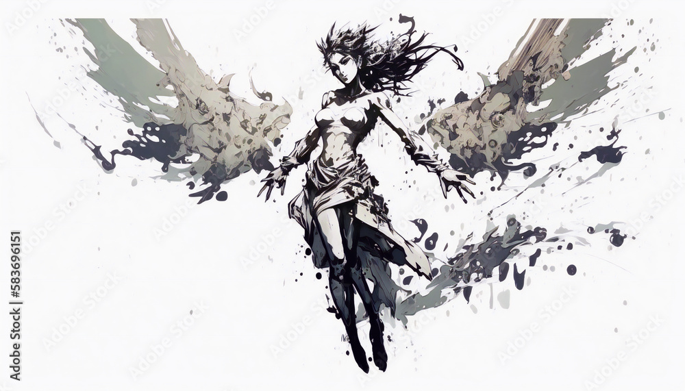 Naklejka premium fairy, isolated on white background - watercolor style illustration background by Generative Ai