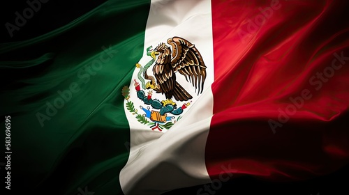A waving Mexican flag - generative ai