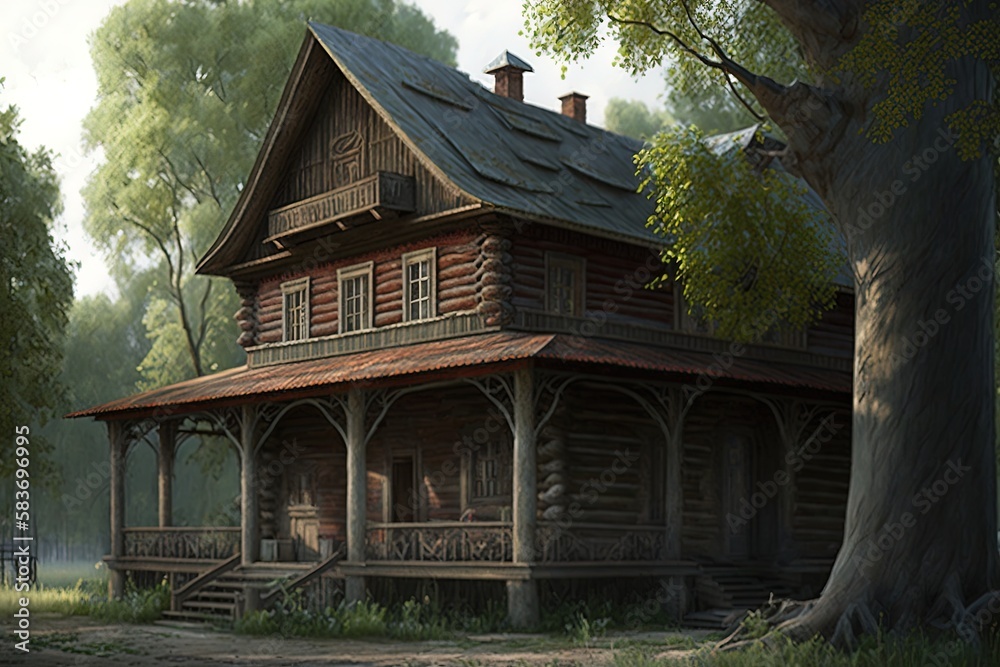 Timeless Splendor of the Wooden House Foundation Generative AI Timeless Splendor of the Wooden House Foundation Generative AI