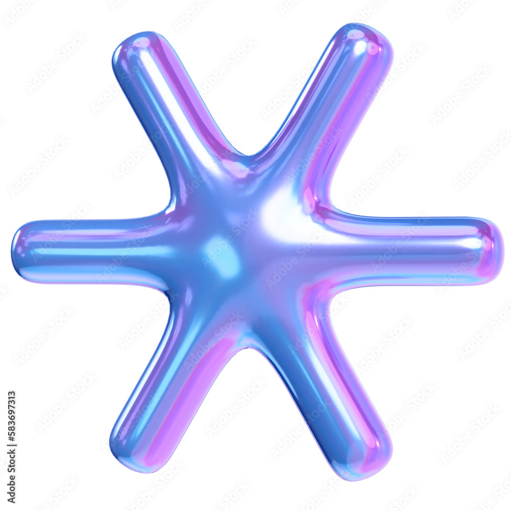 Asterisk symbol 3D. Star asterisk Asterisk symbol 3D. Star asterisk