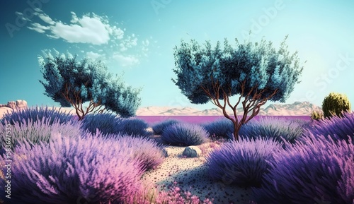 lavender in sunset