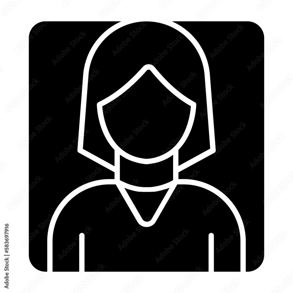 Female Avatar Glyph Icon