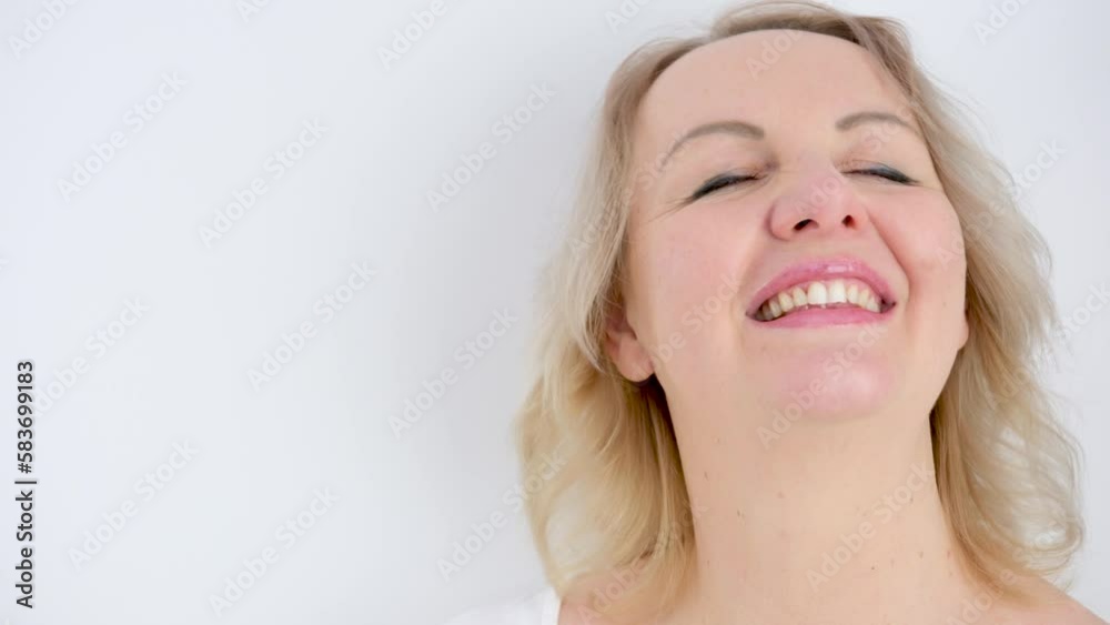 woman daydreaming pleasant pastime thoughtfulness roll voices lie head white wall gentle smile bliss on face space for text advertisement offers postcard banner tv appearance beautiful girl woman daydreaming pleasant pastime thoughtfulness roll voices lie head white wall gentle smile bliss on face space for text advertisement offers postcard banner tv appearance beautiful girl