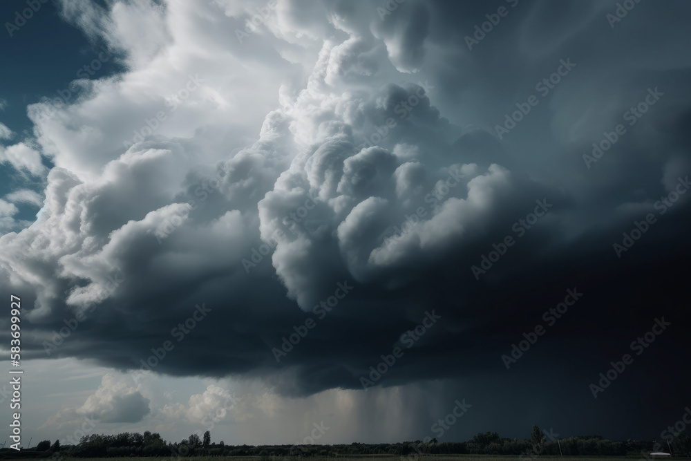 Photorealistic ai artwork of spectacular storm clouds. Generative ai.