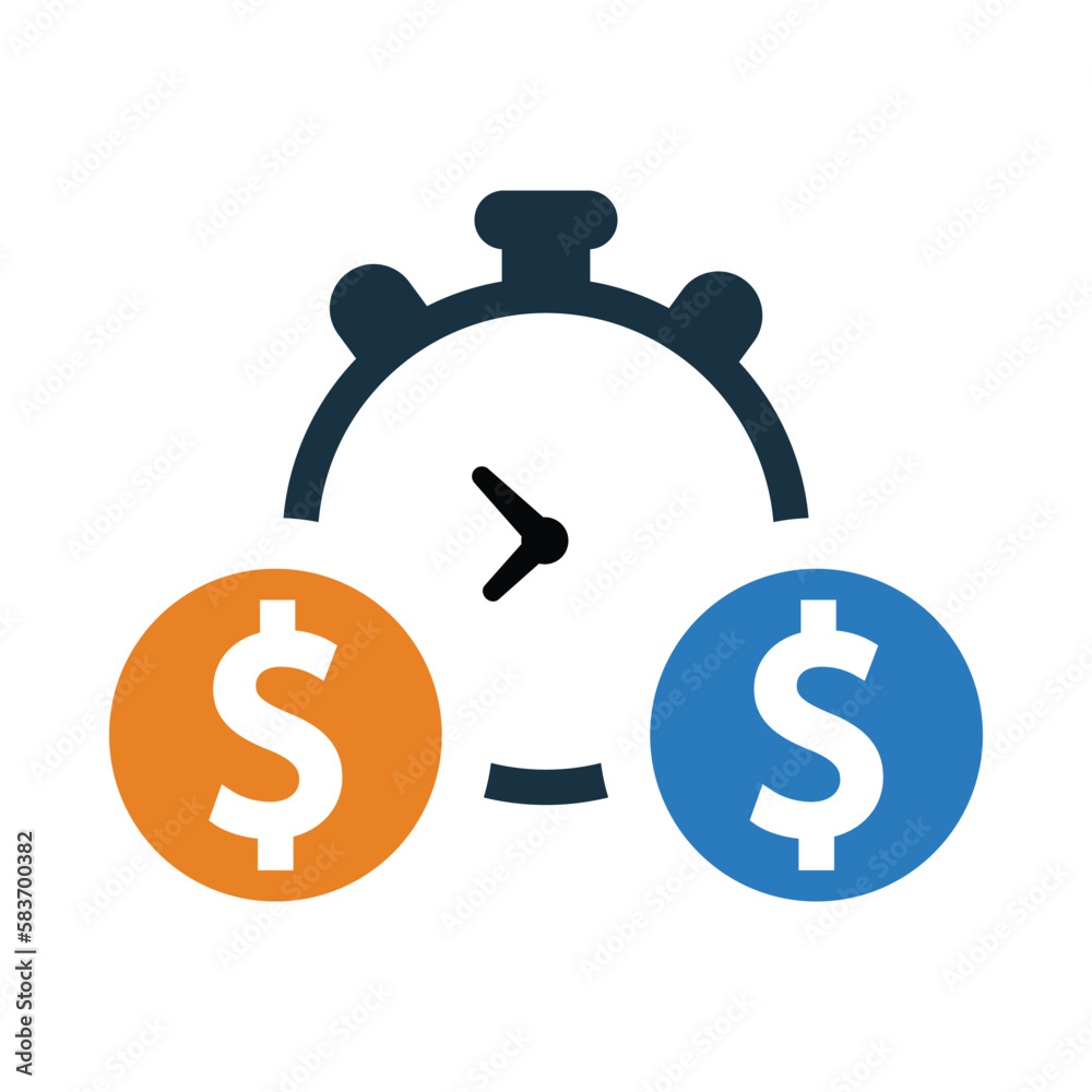 waiting, money, clock, time, time on money icon waiting, money, clock, time, time on money icon