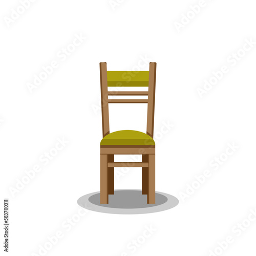 Wooden chair on white background