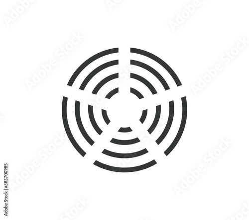 Monochromatic ceramic cooking symbol. 
