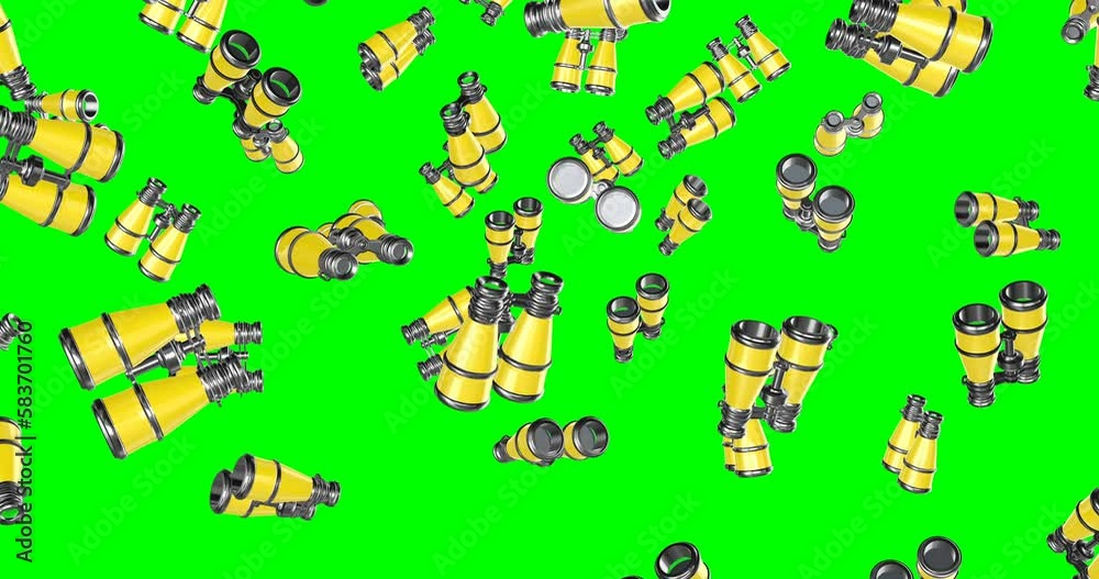 Yellow and black Binoculars falling slow motion Yellow and black Binoculars falling slow motion