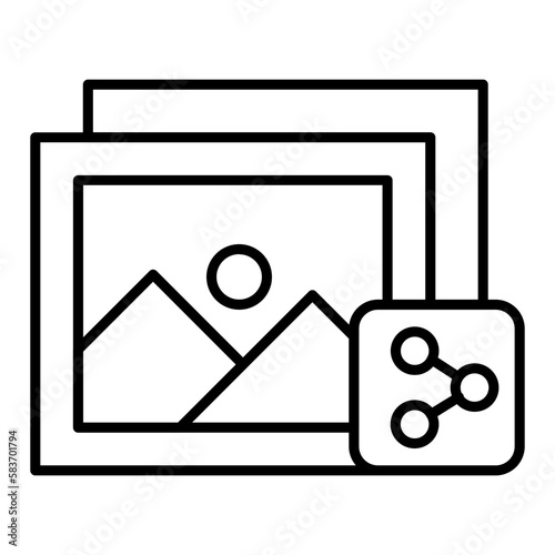 Photo Sharing Outline Icon photo