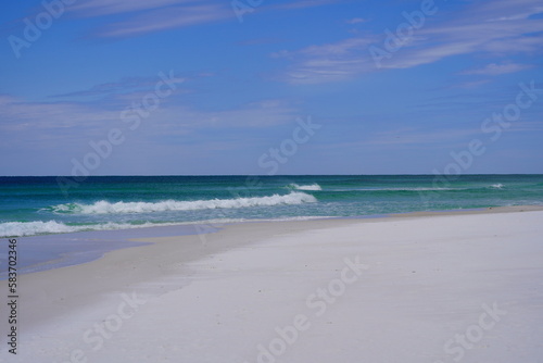 beautiful Destin beach and the Gulf of Mexico in Destin, Florida  © Feng