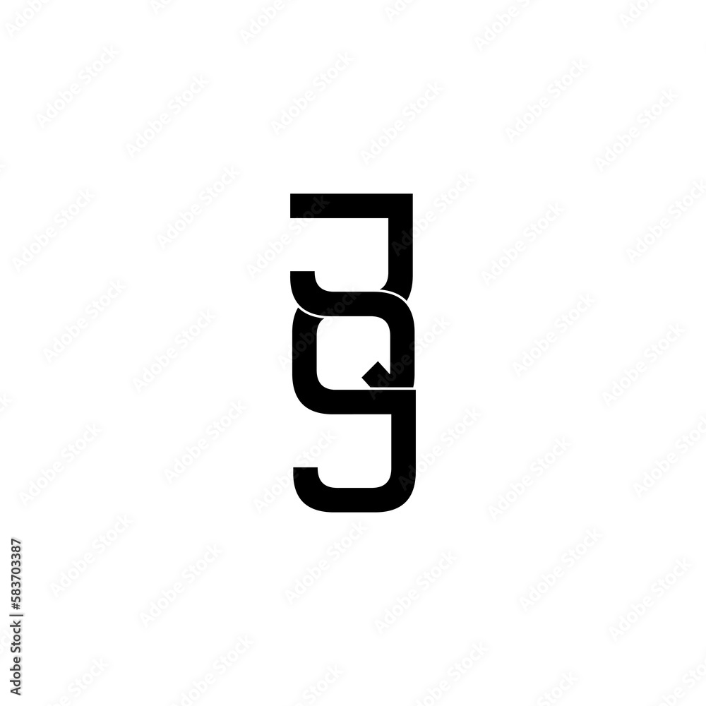 jqj initial letter monogram logo design