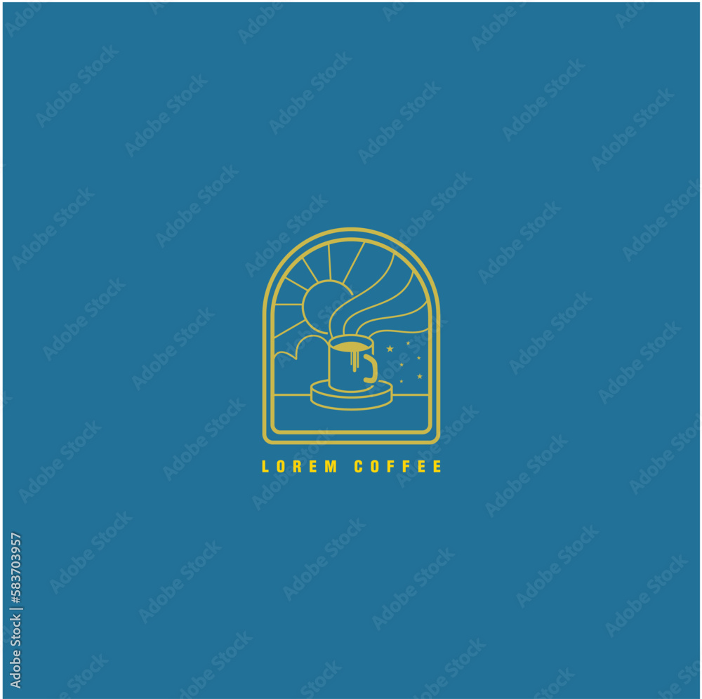 COFFEE SHOP LOGO ILLUSTRATION COFFEE SHOP LOGO ILLUSTRATION