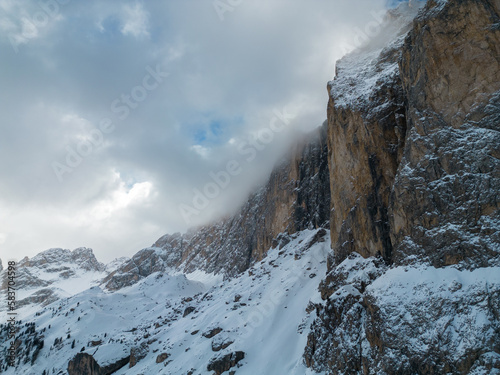 Rosegarten Massif near Rifugio Vajolet, Dolomites, Italy photo