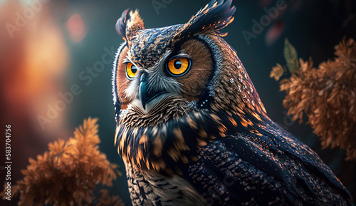 great horned owl portrait photo