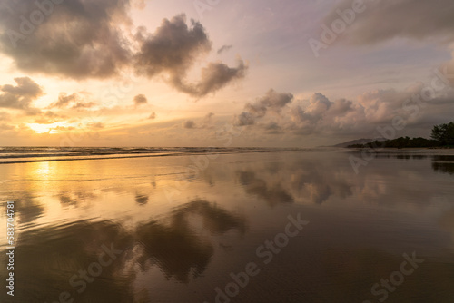 sunrise and reflection at the beach