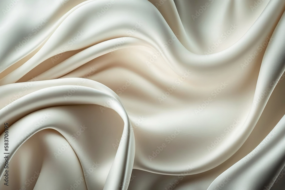 AI generated beautiful elegant white soft silk satin fabric background ...